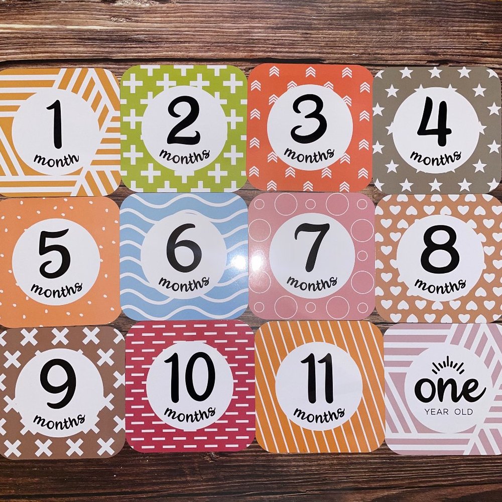 Baby First Year Monthly and Milestone Cards (SKU: 21IN)